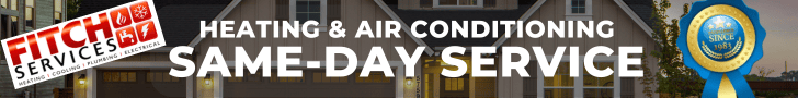 Ad for hvac same day service in Charlottesville, Virginia.